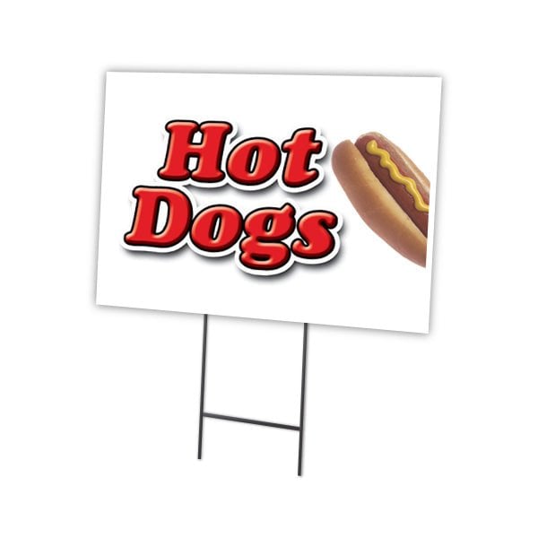 Signmission Hot Dogs1 Yard Sign & Stake outdoor plastic coroplast window, C-1216 Hot Dogs1 C-1216 Hot Dogs1 - main